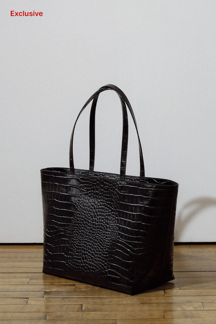 Overdueflair Overdue Croco Shoulder Bag Black