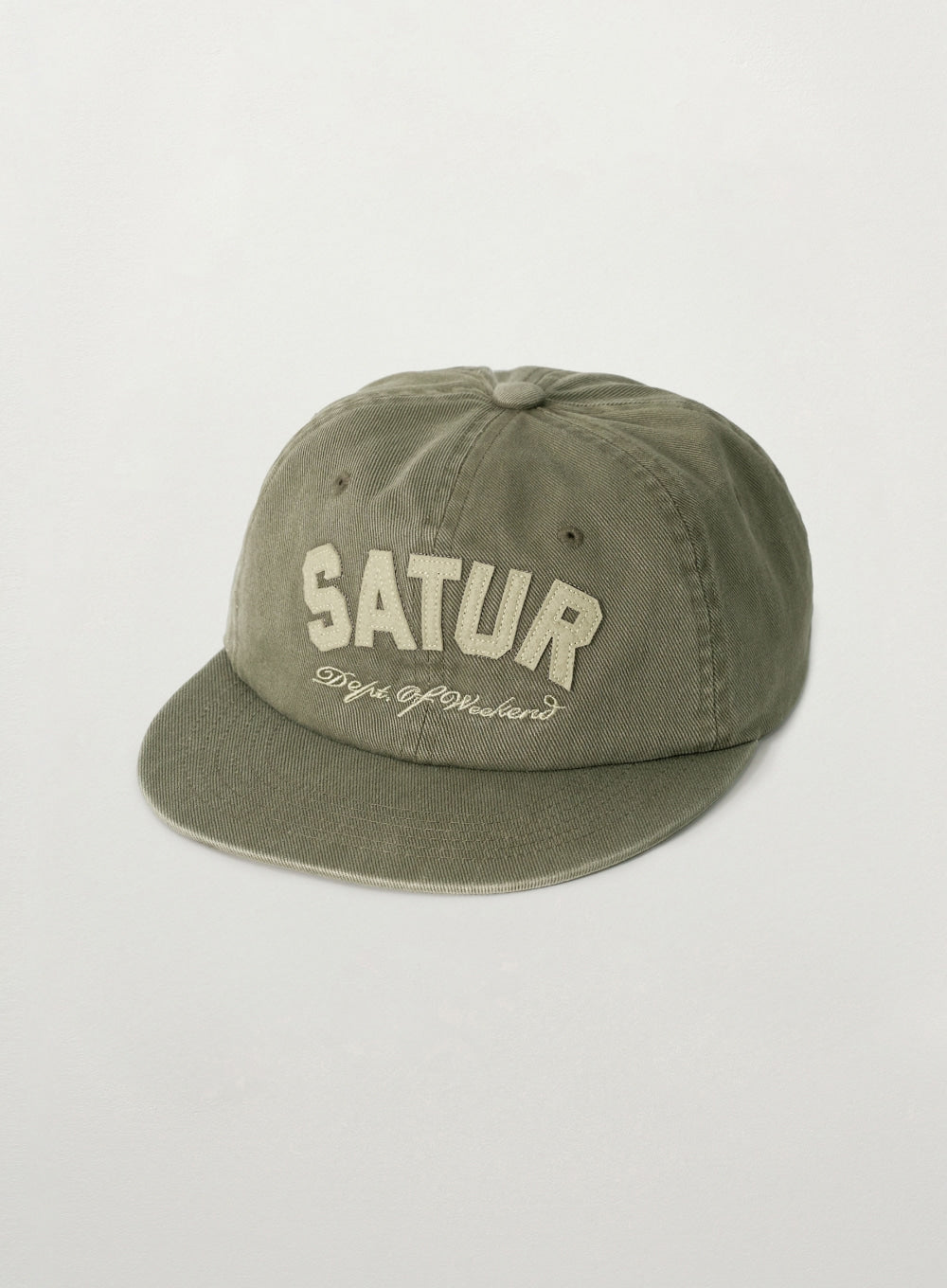 Satur Arch Logo Applique Ball Cap - Khaki