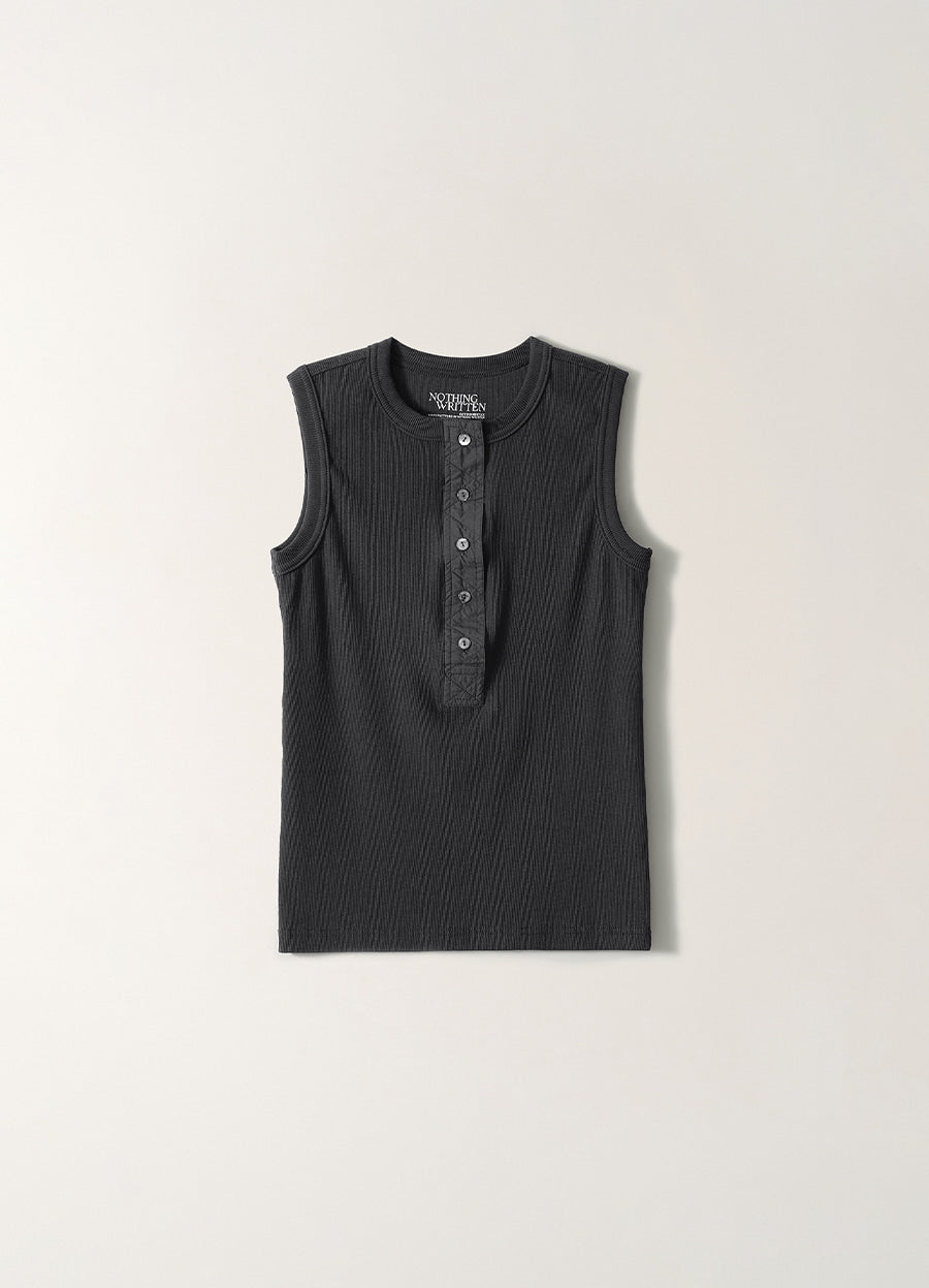 Nothing Written Tina henry neck sleeveless (Washed black)