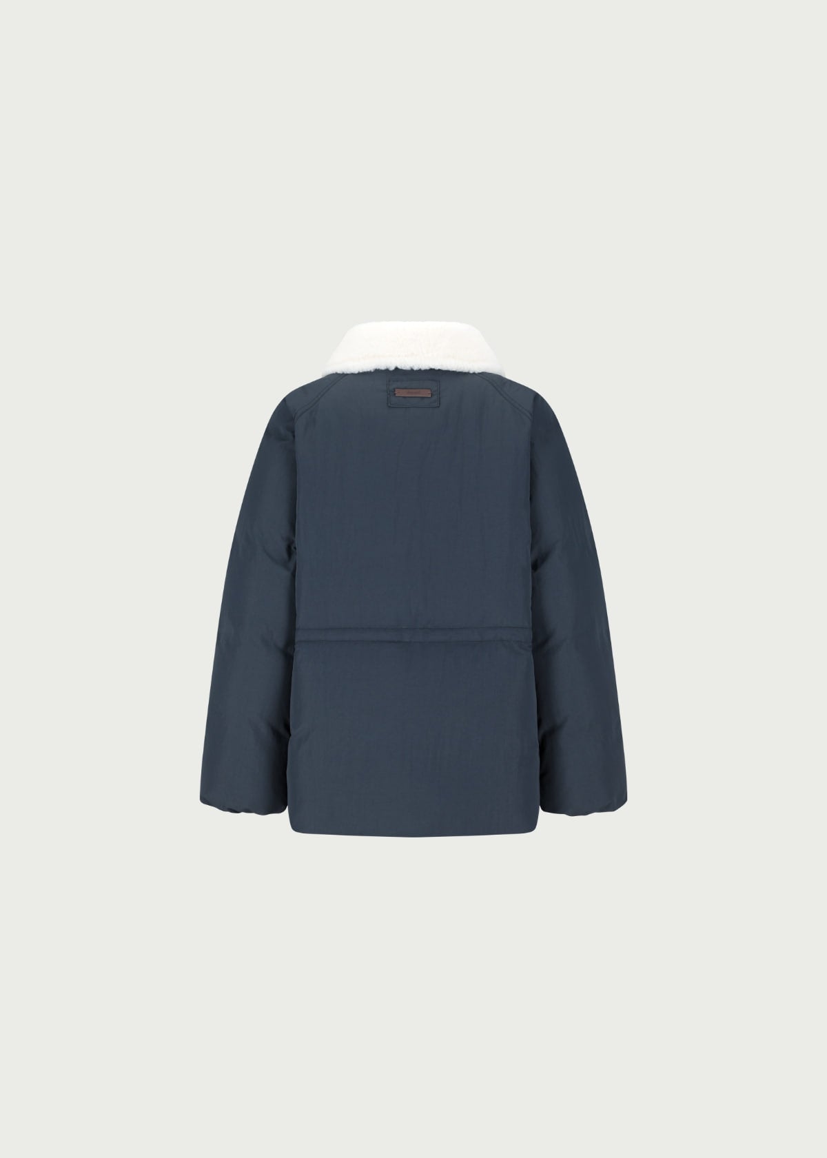Depound fur collar duck down half jumper - navy