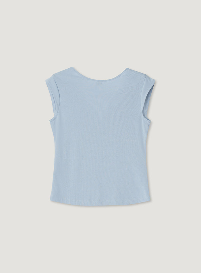 Mango Maniplease York Wrap Tee Light Blue