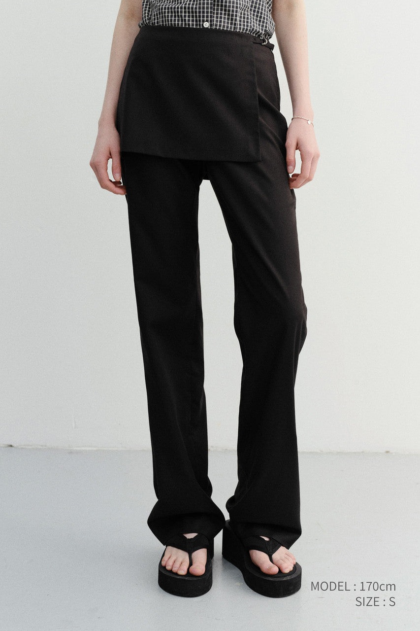 Dunst Skirt Layered Slim Pants Black