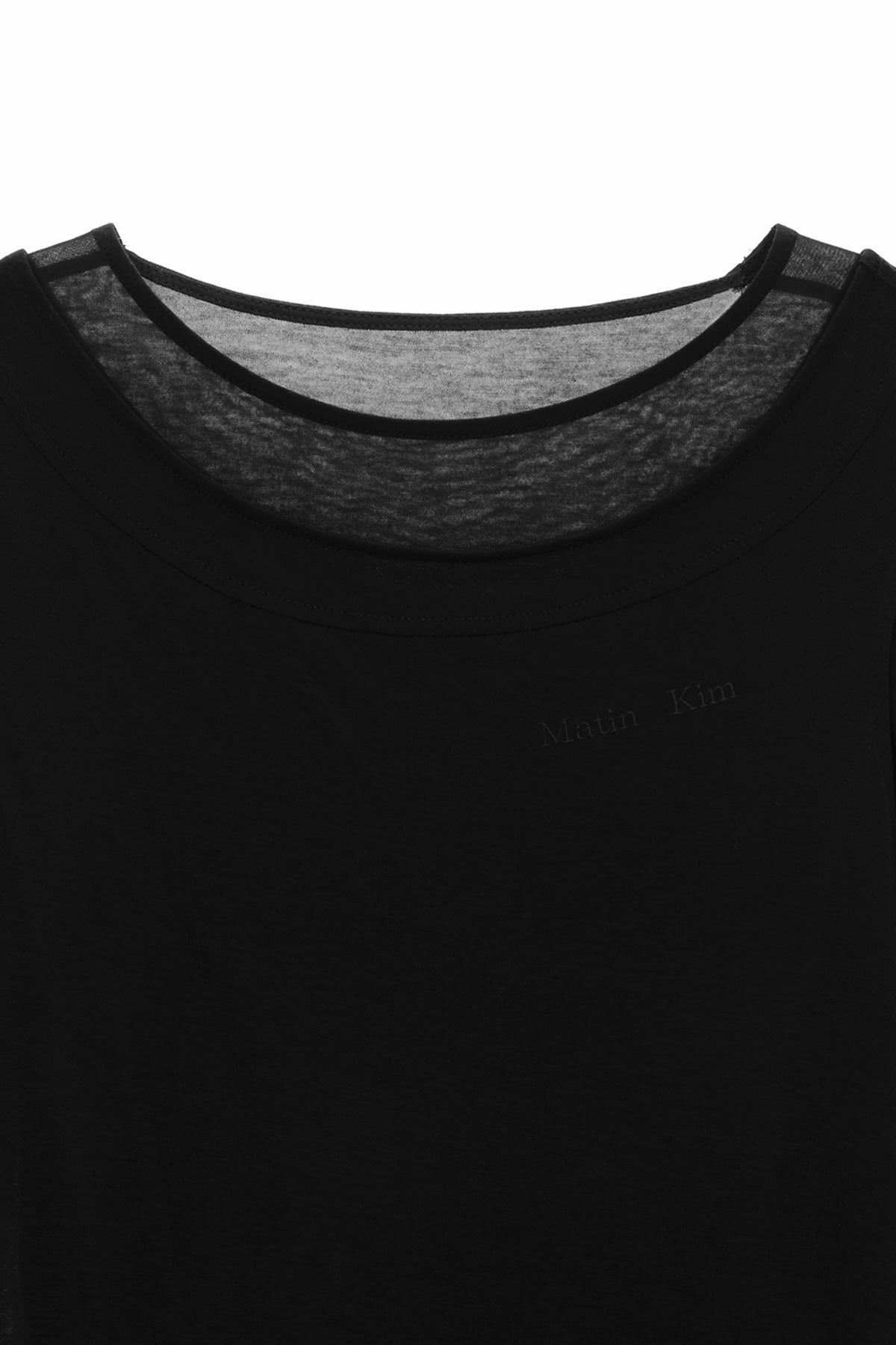 [matinkim] SLIT POINT SLEEVELESS LAYERED TOP IN BLACK