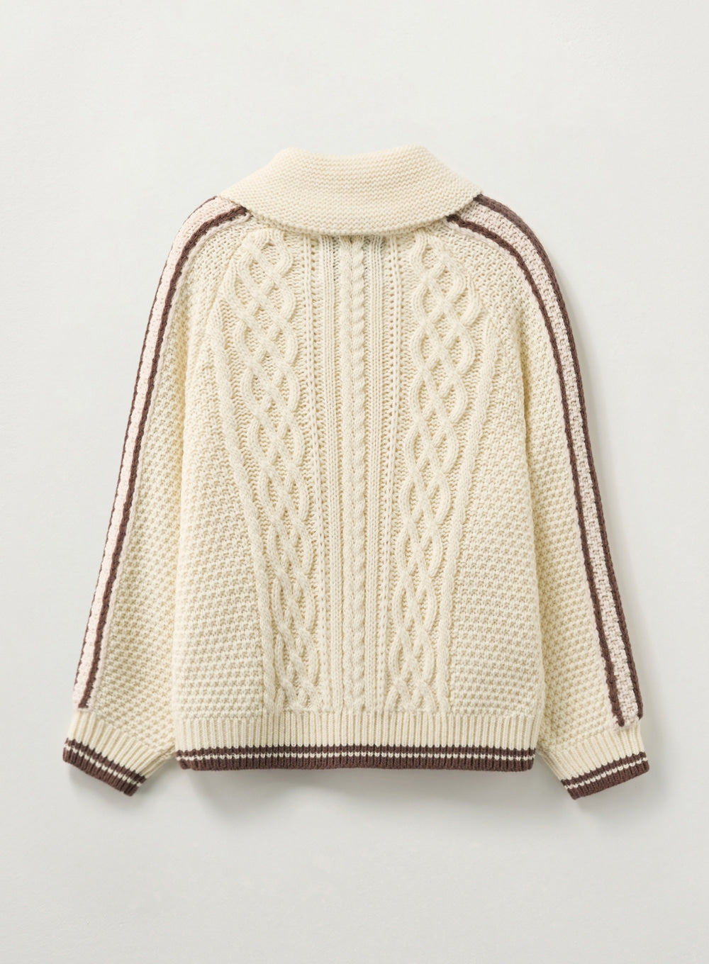 [satur] (W) Lawton Cowichan Knit Cardigan - Cream