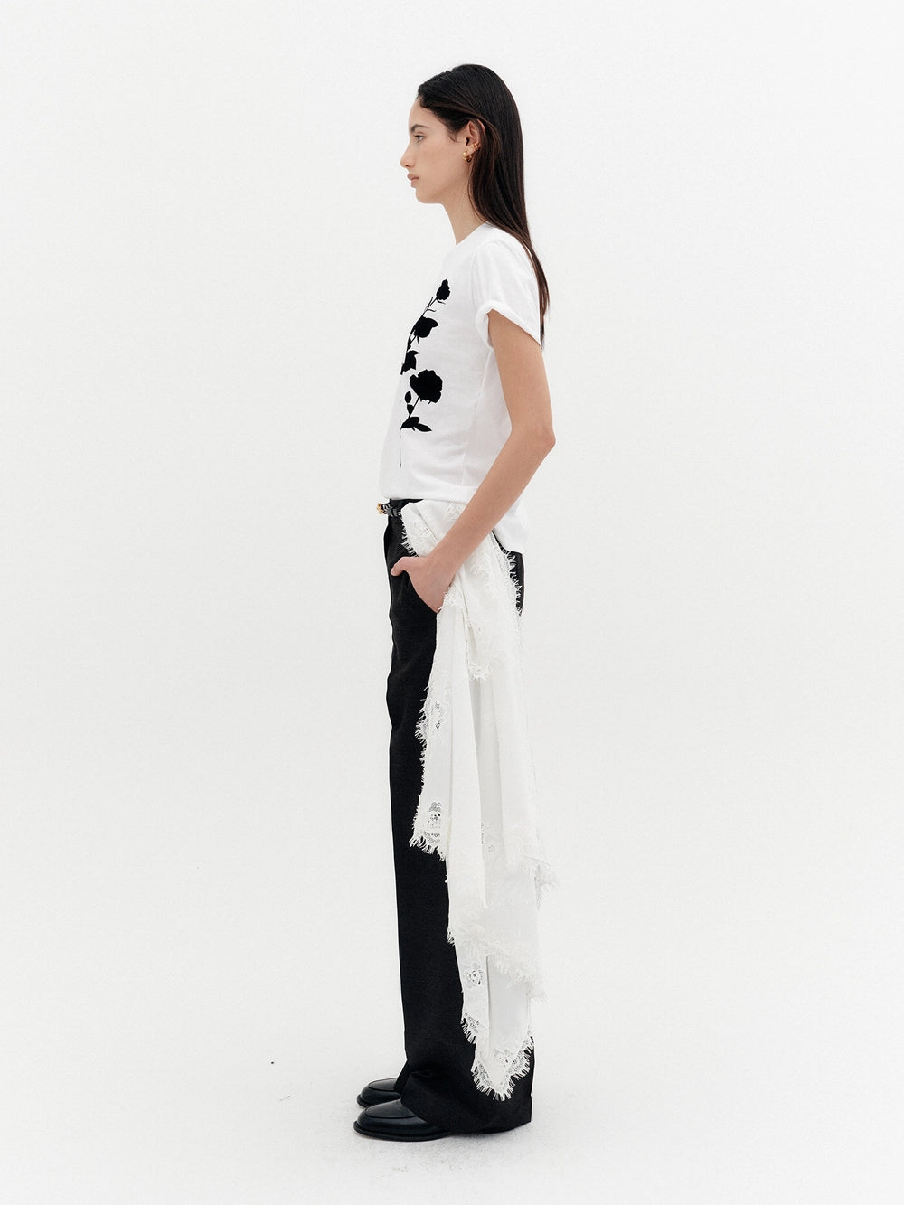 EENK Pattern Straight Pants - Black