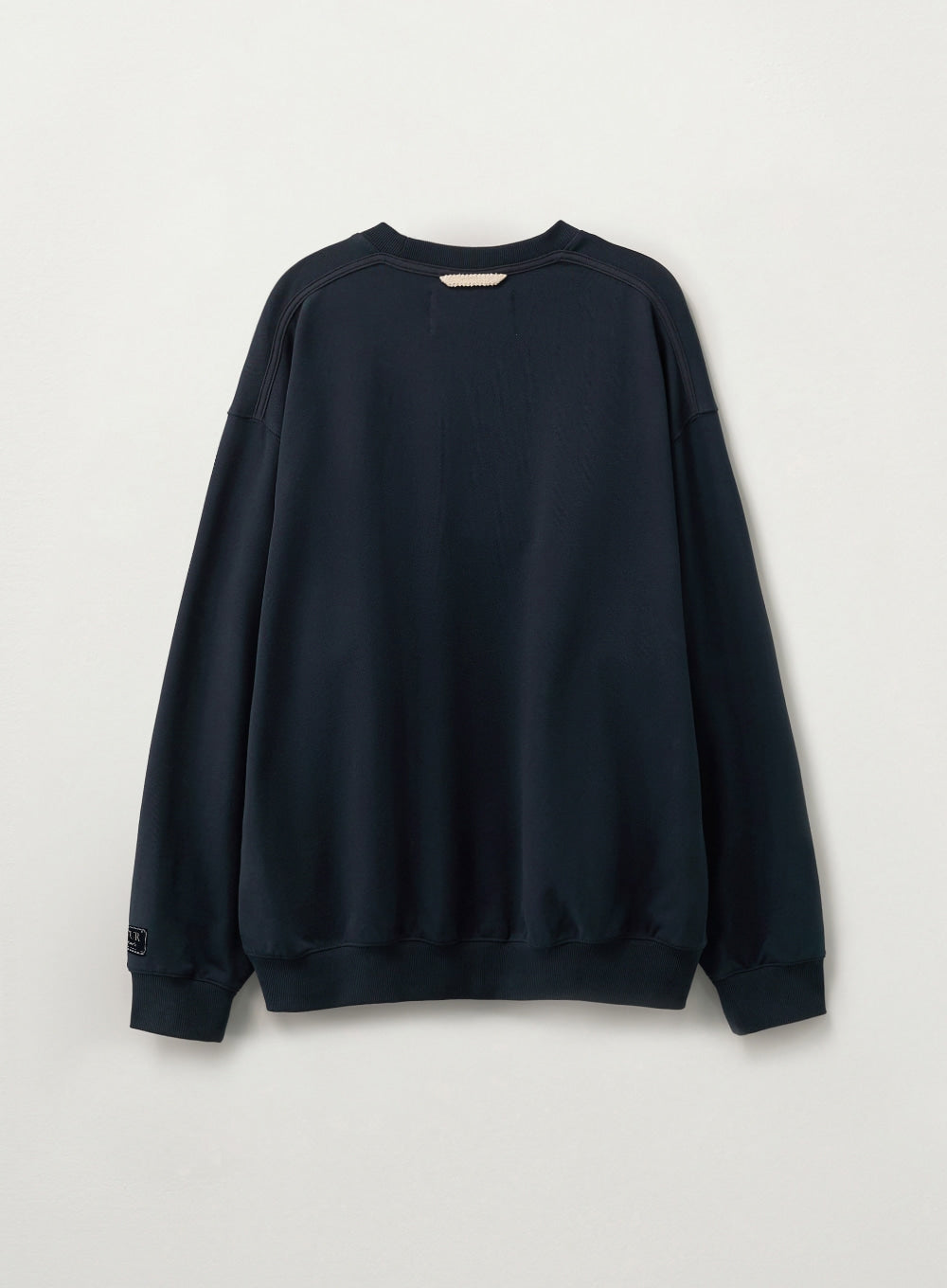 [satur] Loren Small Logo Basic Sweatshirt - Navy