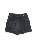 Mlb Women's Basic Small Logo Cargo Denim Wrap Skirt