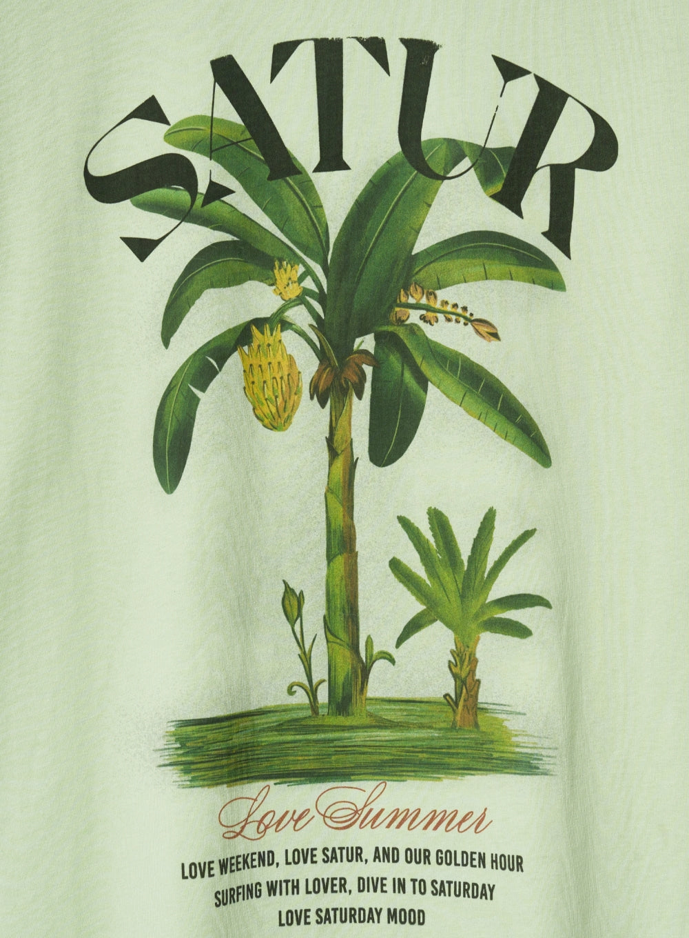 [satur] (W) Banana Tree Graphic T-Shirt - Celadon Mint