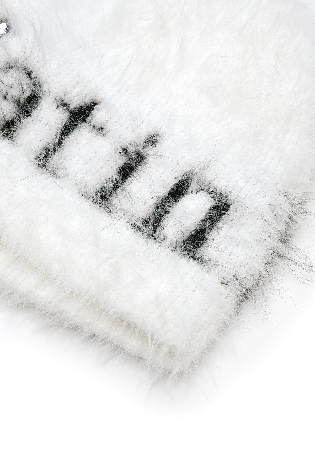 [matinkim] MATIN HAIRY KNIT BEANIE IN WHITE