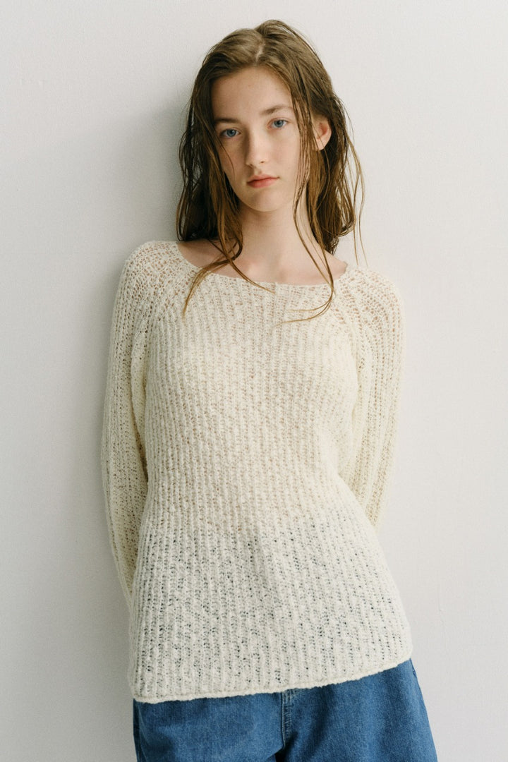 Dunst Crochet Crewneck Knit Ivory