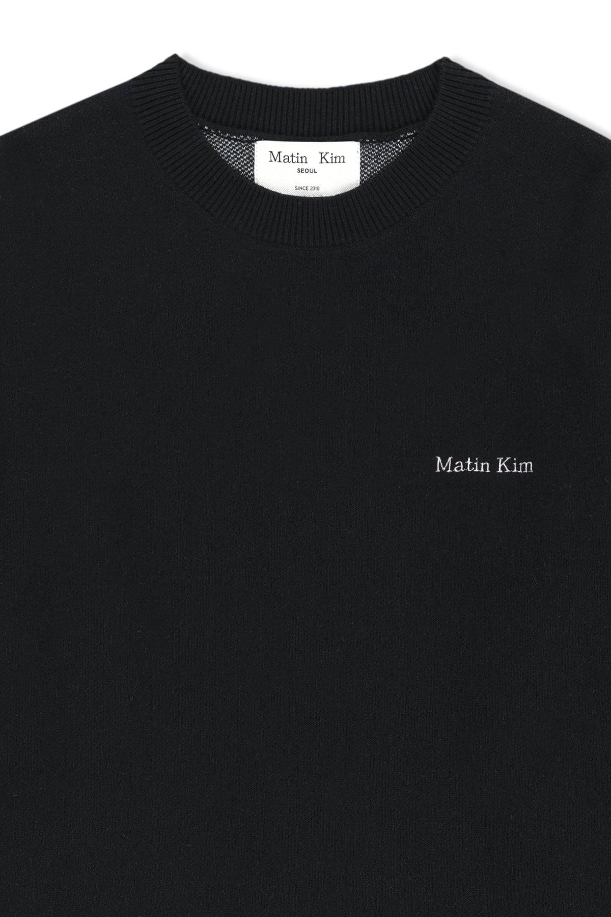 Matinkim Calligraphy Back Logo Knit Pullover IN Black