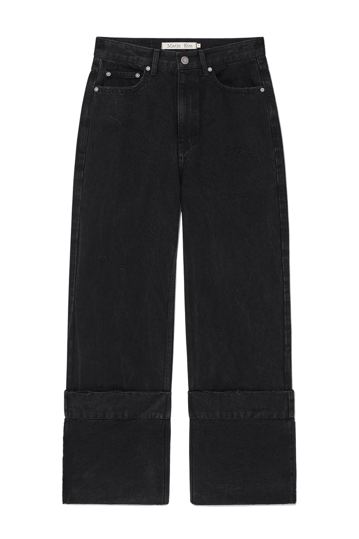 Matinkim Damage Turn UP Denim Pants IN Black