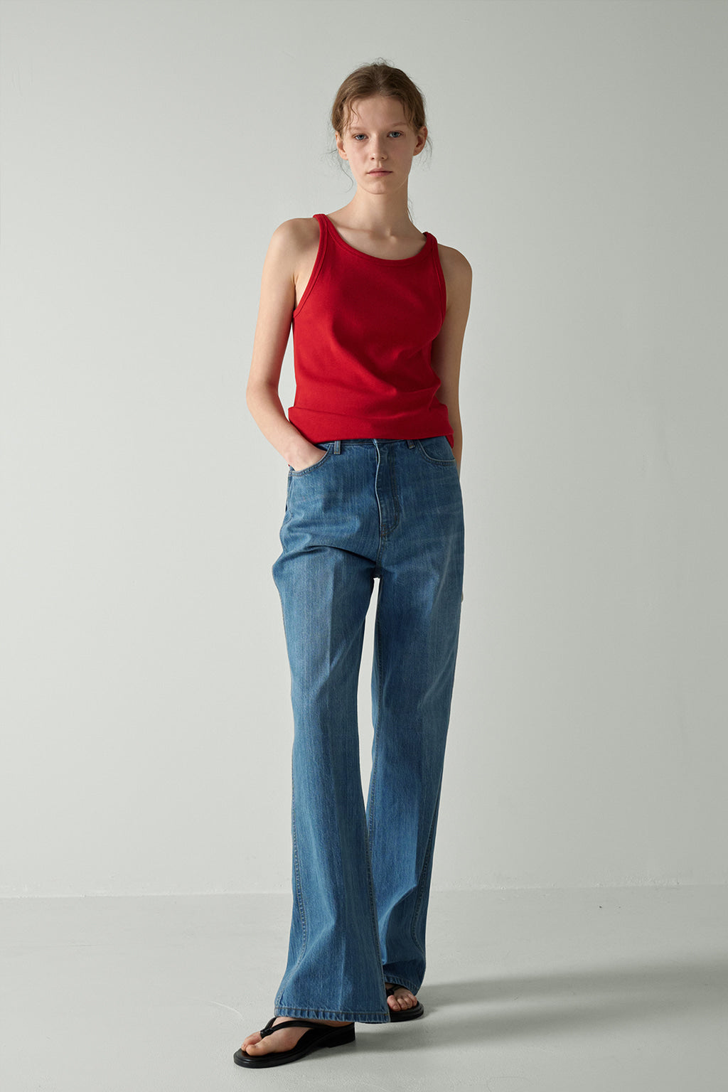 Facade Pattern Bootcut Denim blue indigo