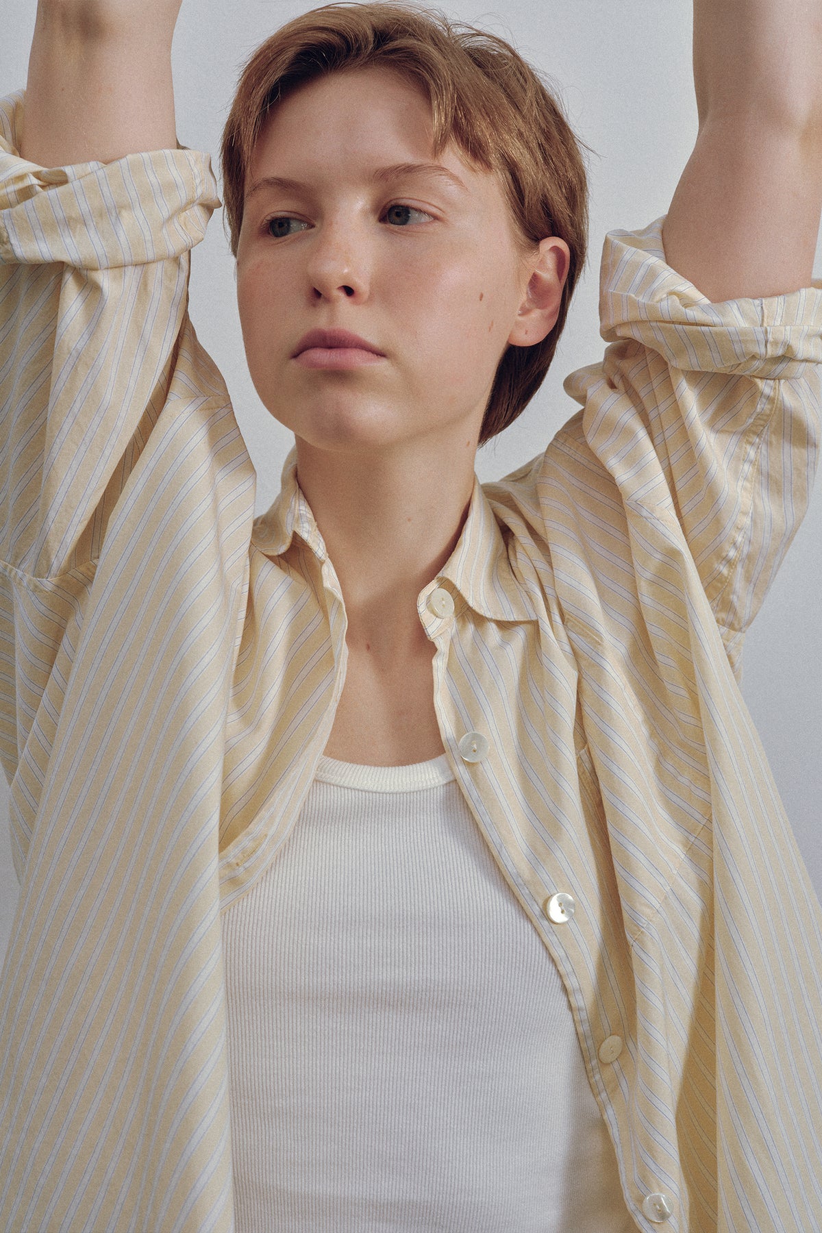 Nothing Written Timon striped cotton shirt (Butter)