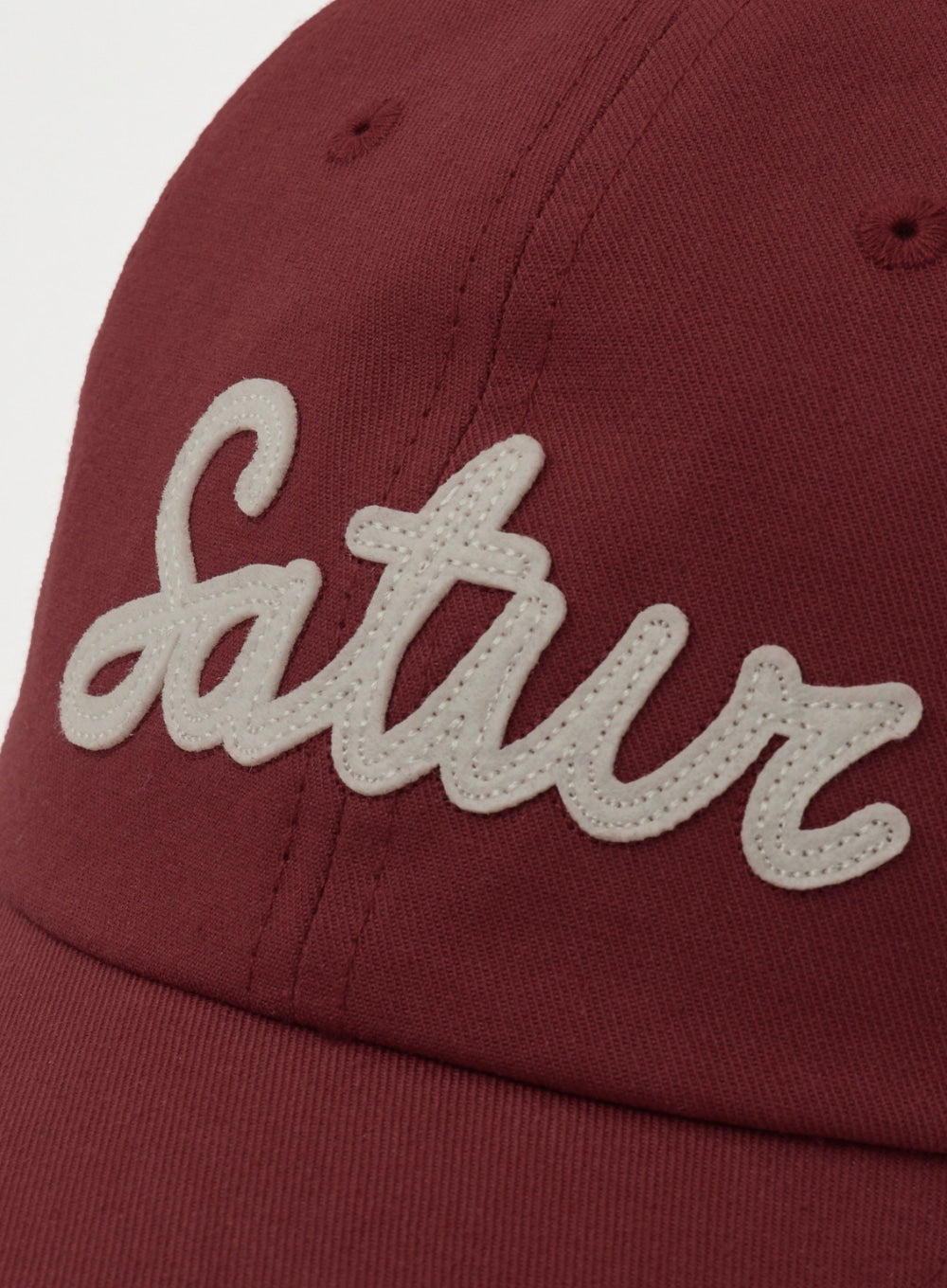 [satur] Vintage Casual Applique Ball Cap - Red