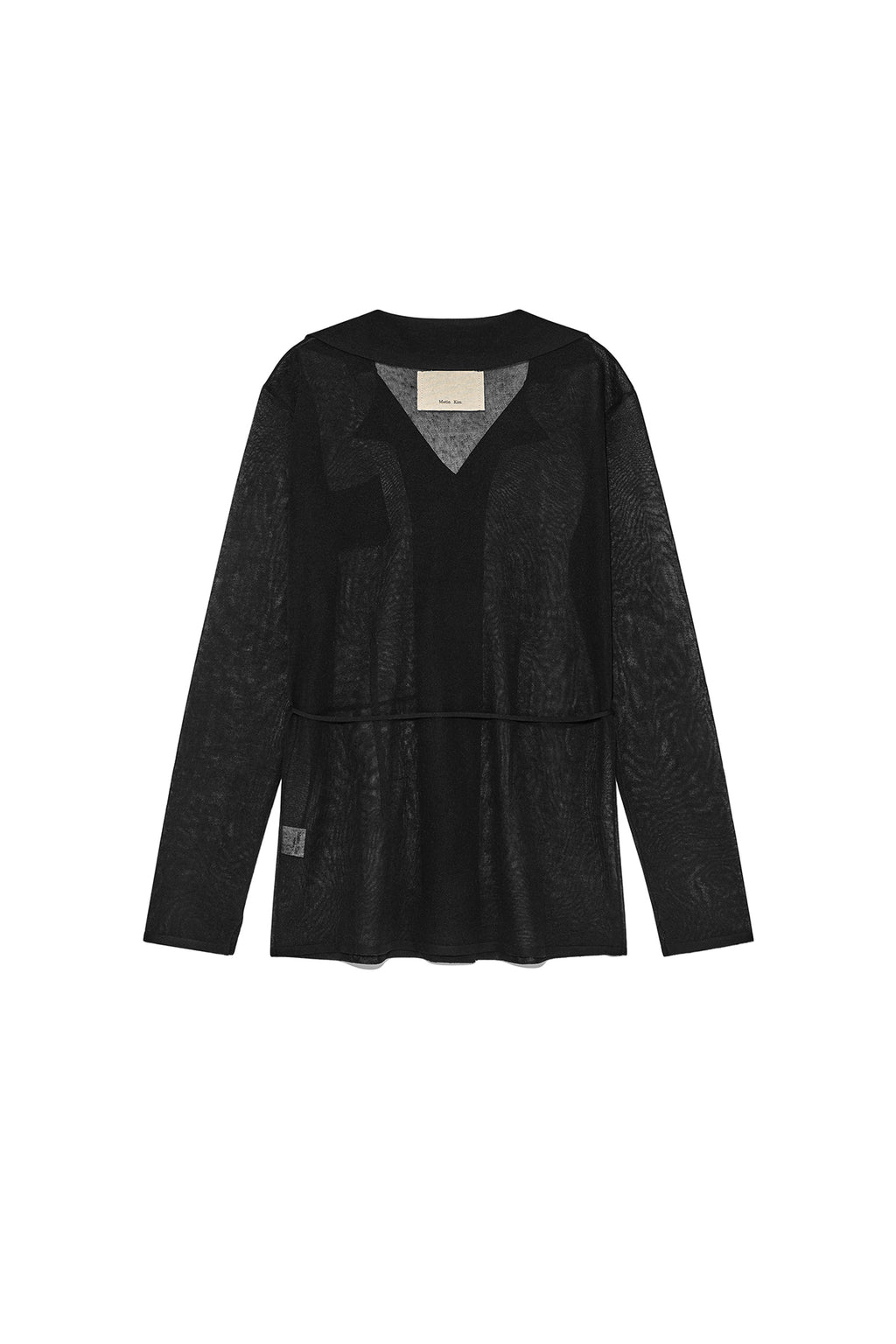 Matinkim String Point Plain Long Cardigan IN Black