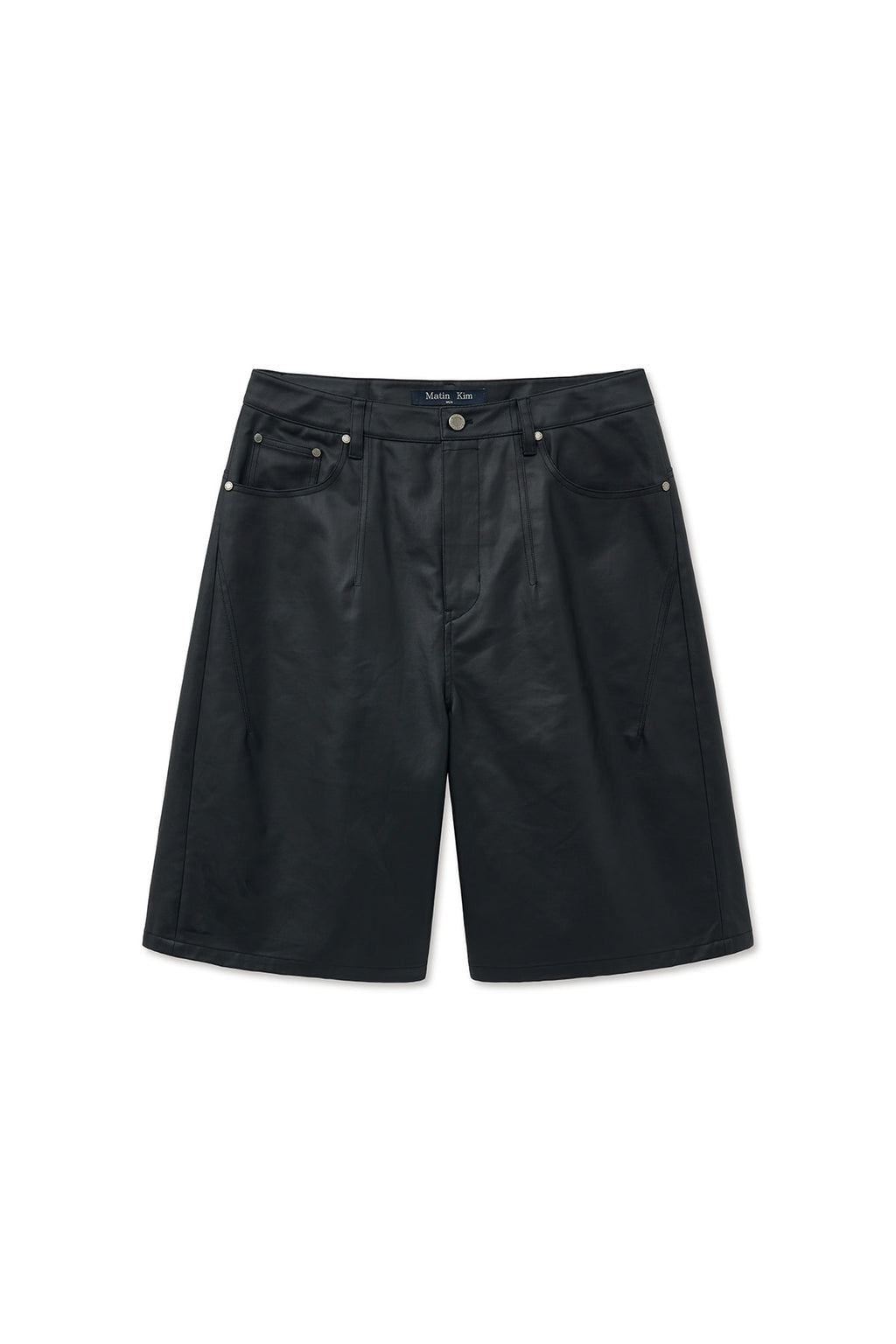 Matinkim Matt Coating Bermuda Pants For Men IN Black