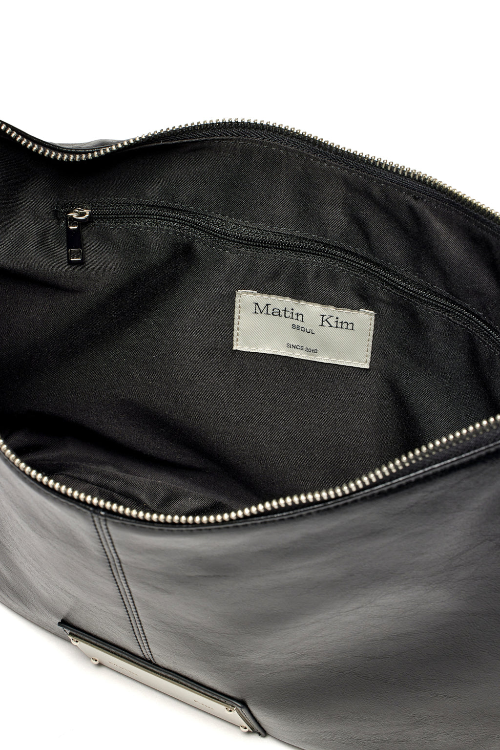[matinkim] STUD LEATHER HOBO BAG IN BLACK