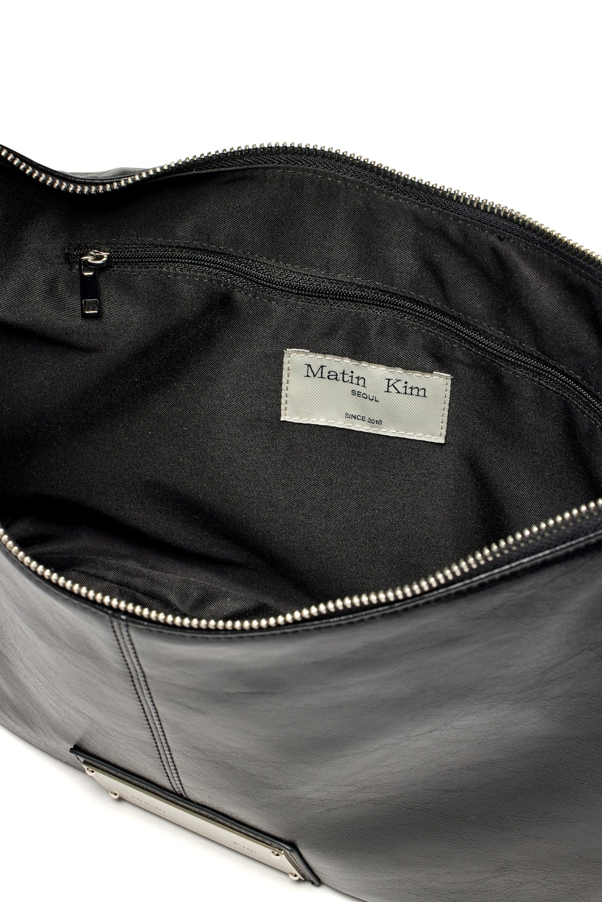[matinkim] STUD LEATHER HOBO BAG IN BLACK