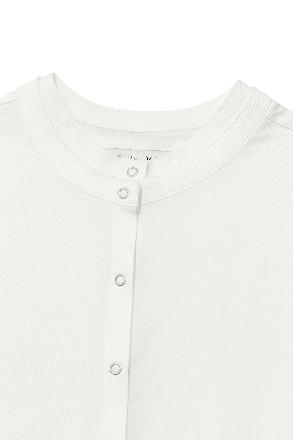 [matinkim] LAYERED SNAP CARDIGAN IN WHITE