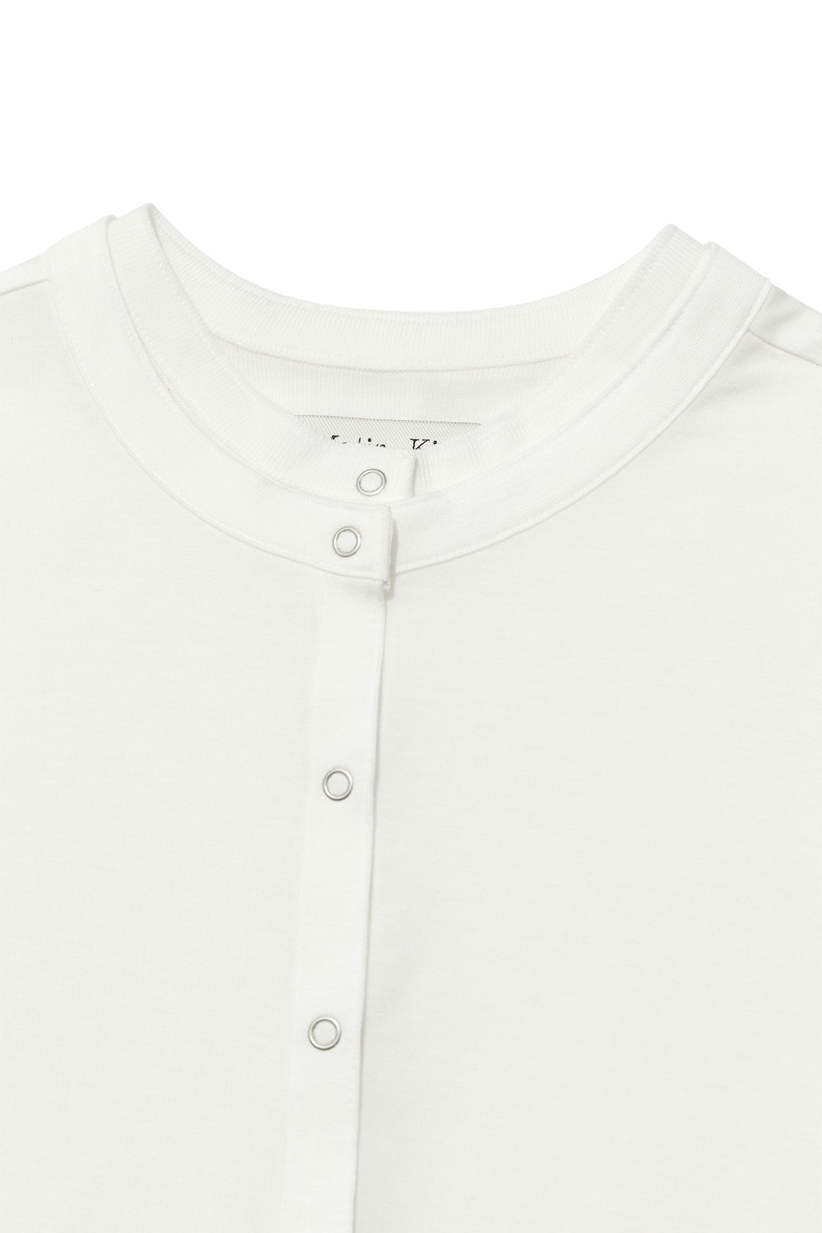 [matinkim] LAYERED SNAP CARDIGAN IN WHITE