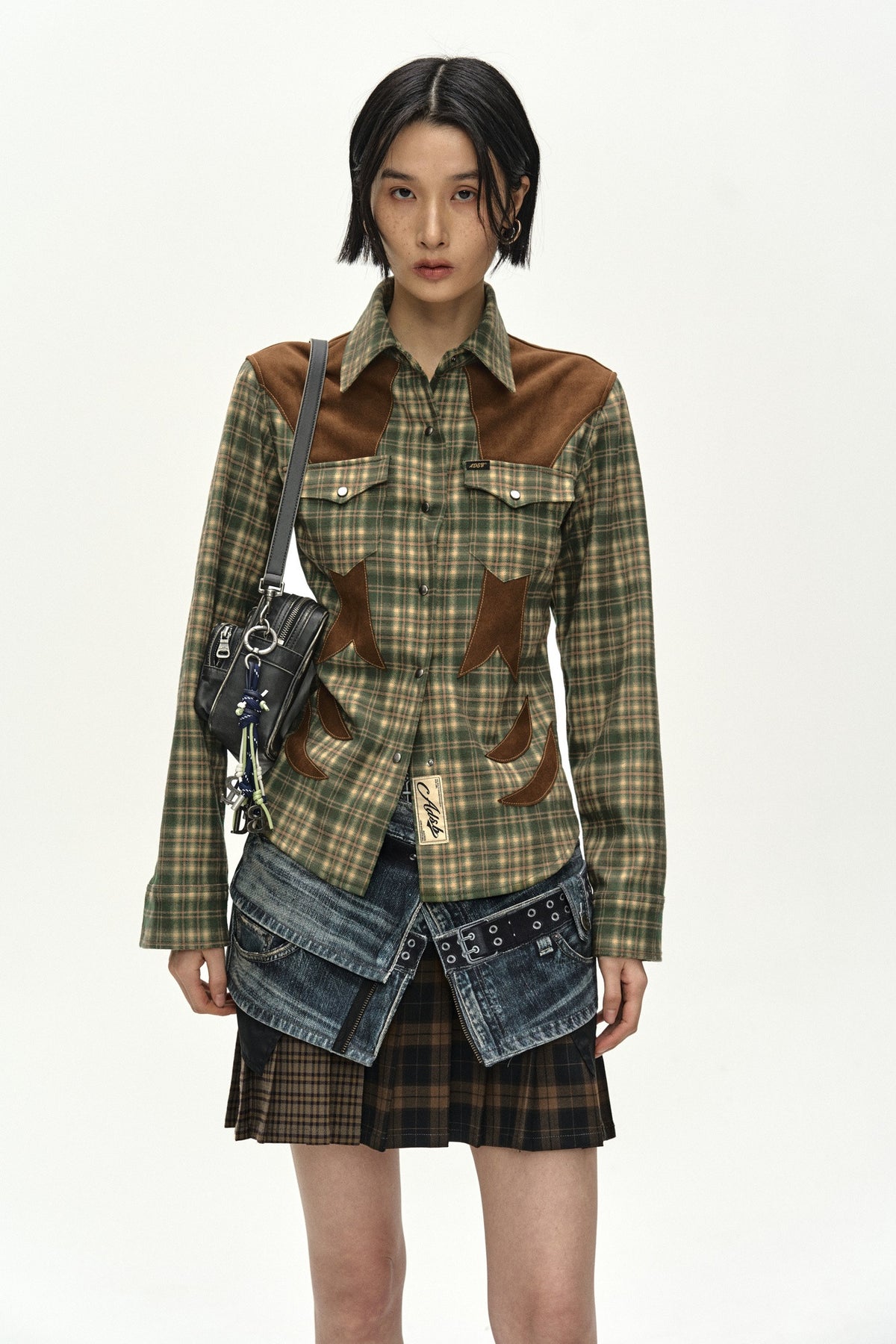 Andersson Bell Checkered Western Patched Shirt