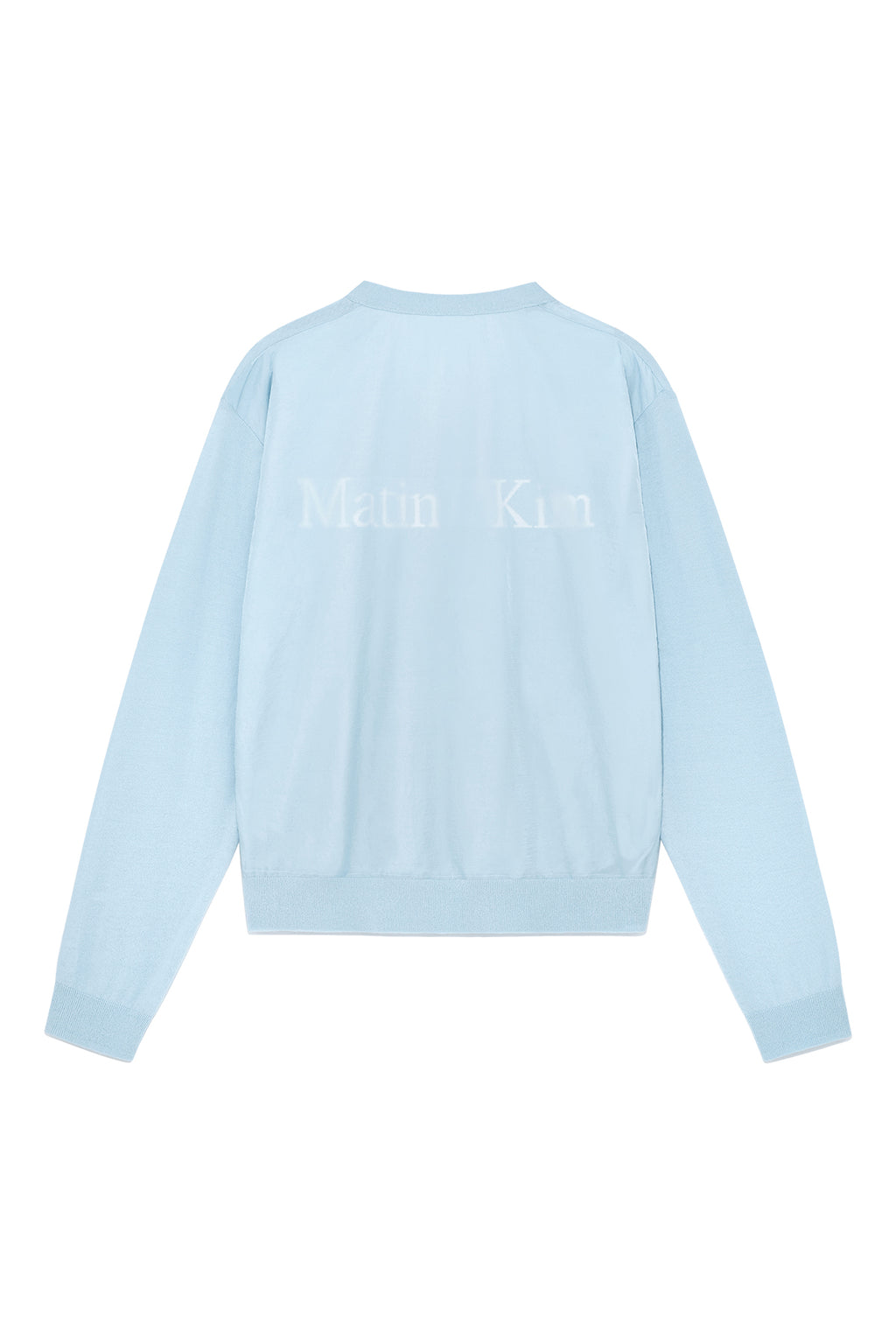 [matinkim] BACK LOGO SEE THROUGH CARDIGAN FOR MEN IN SKY