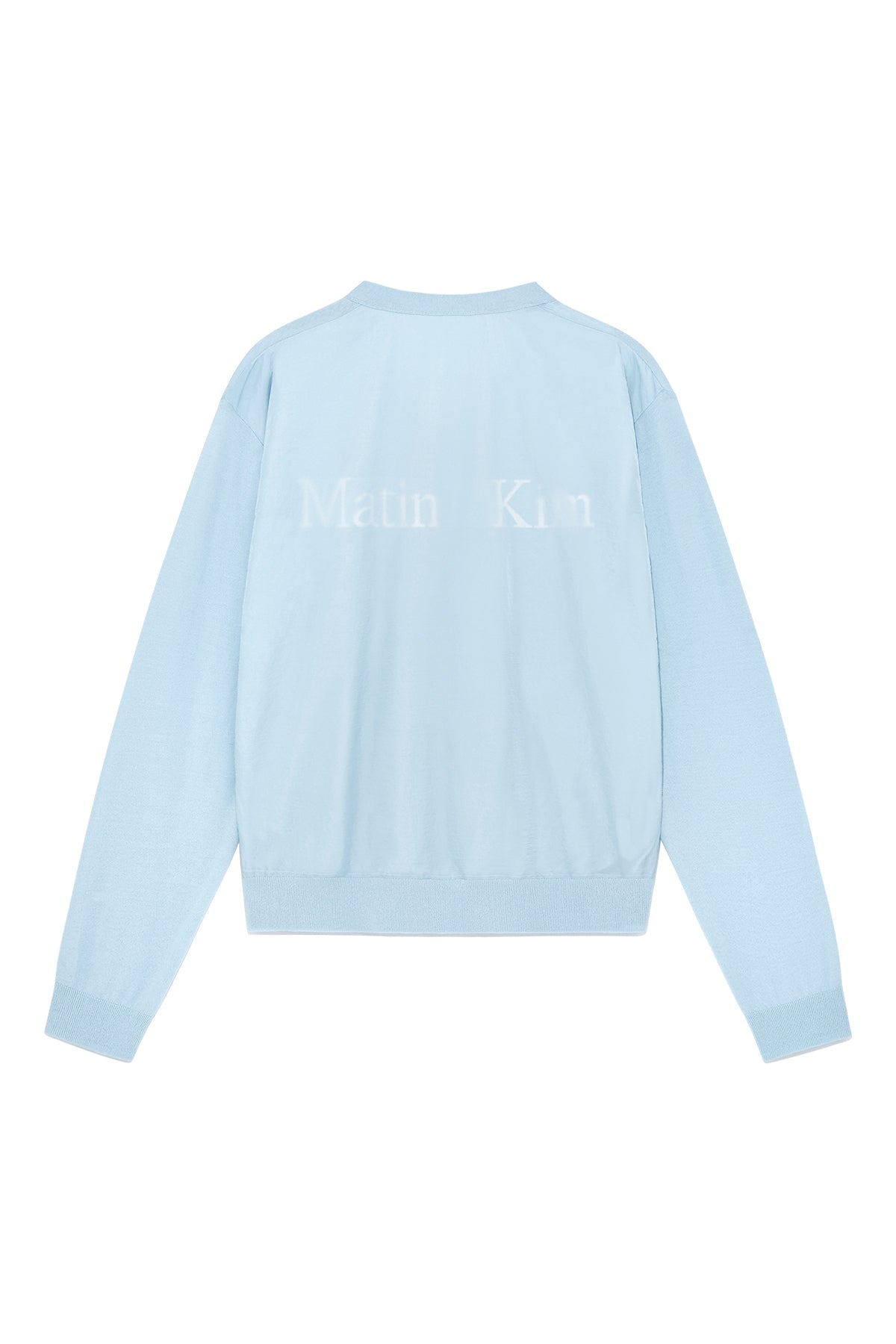 [matinkim] BACK LOGO SEE THROUGH CARDIGAN FOR MEN IN SKY