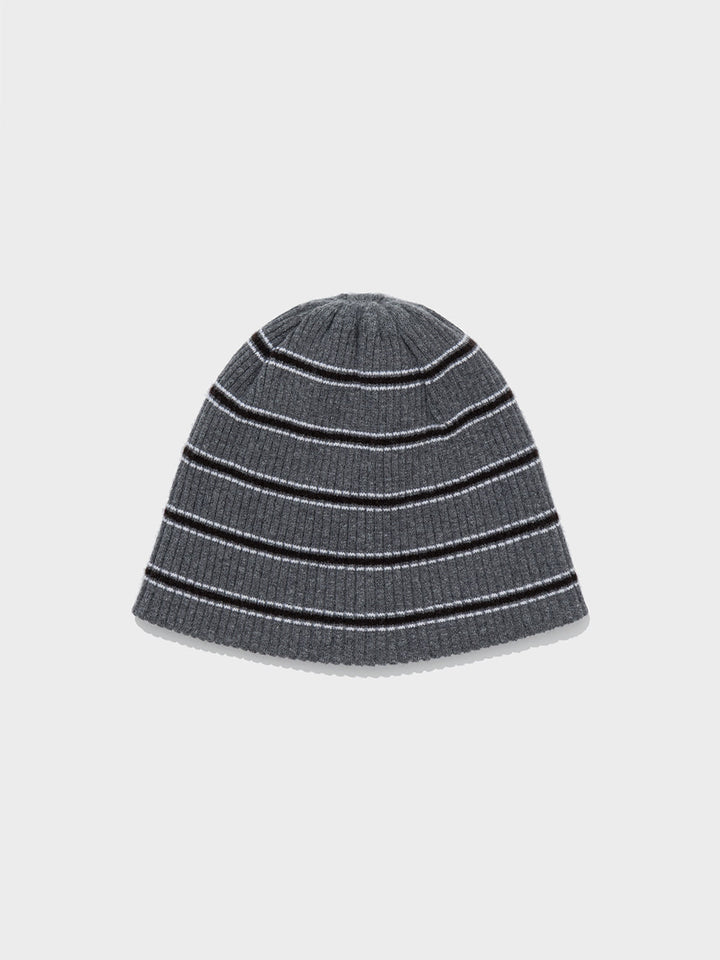 Low Classic Wool Cash Blend Striped Beanie Melange Grey