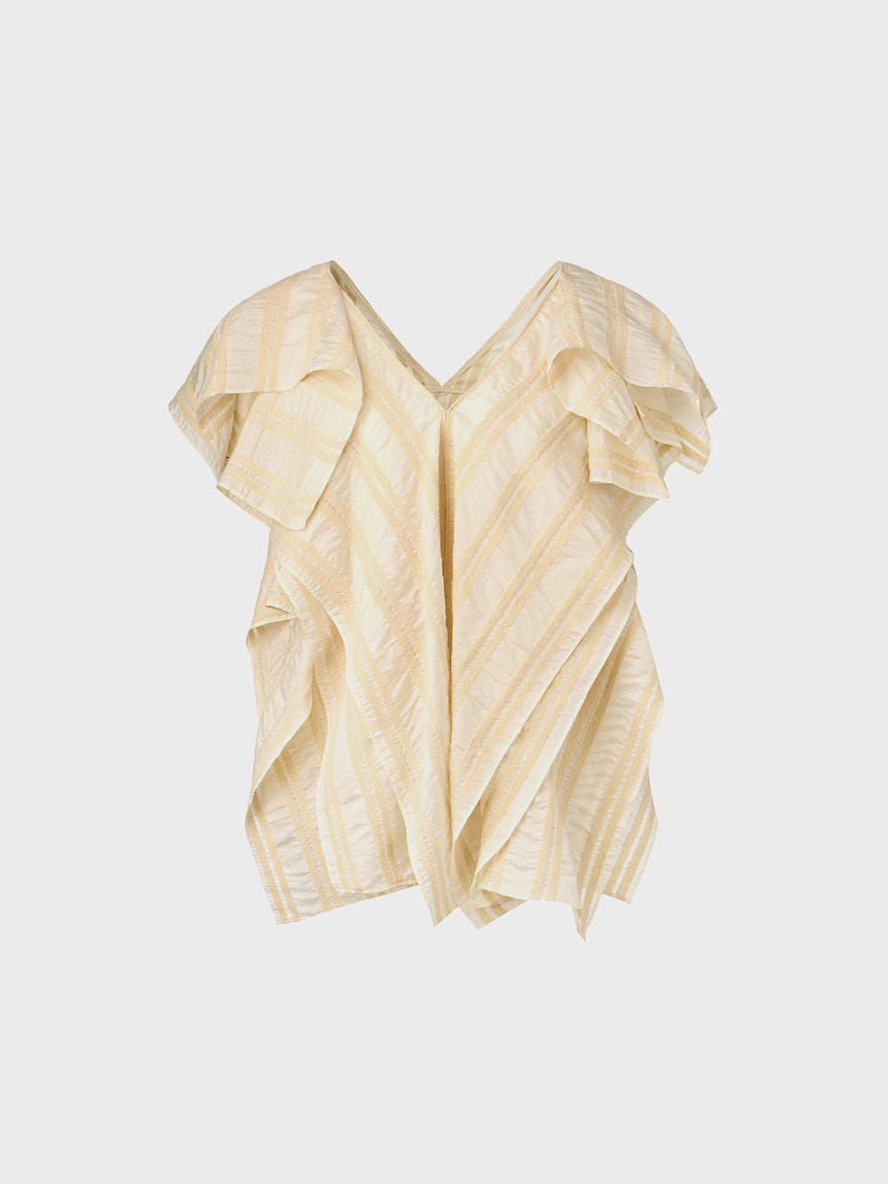 EENK Drape Wide Collar Top - Beige