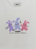 MLB Korea Women's Small Bunny Graphic Slim Semi Crop T-Shirts