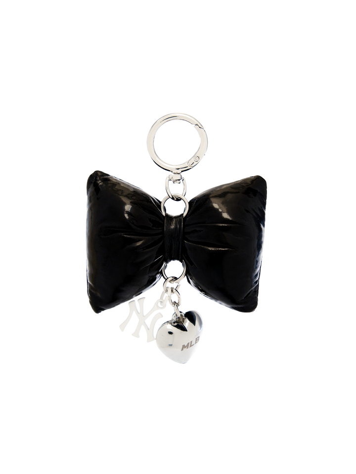 Mlb Ribbon Fabric Heart Charm Keyring
