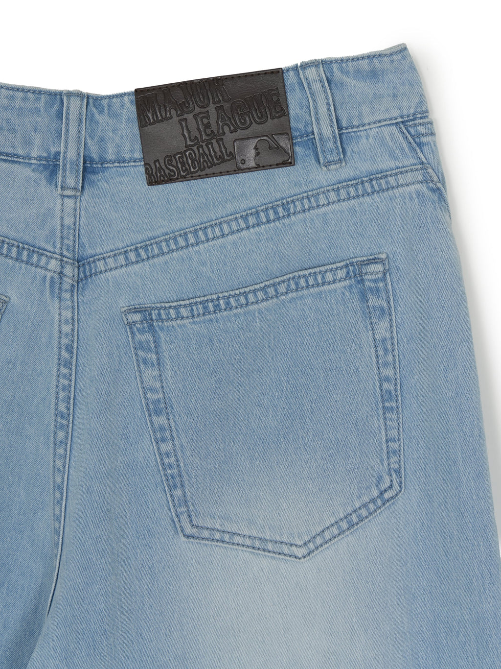 MLB Korea Women's Basic Small Logo 9in Curved Denim Shorts