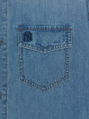 MLB Korea Varsity Vintage Slub Short Sleeve Denim Work Shirt