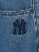 MLB Korea Men's Varsity Vintage Slub Cargo Denim Bermuda Pants