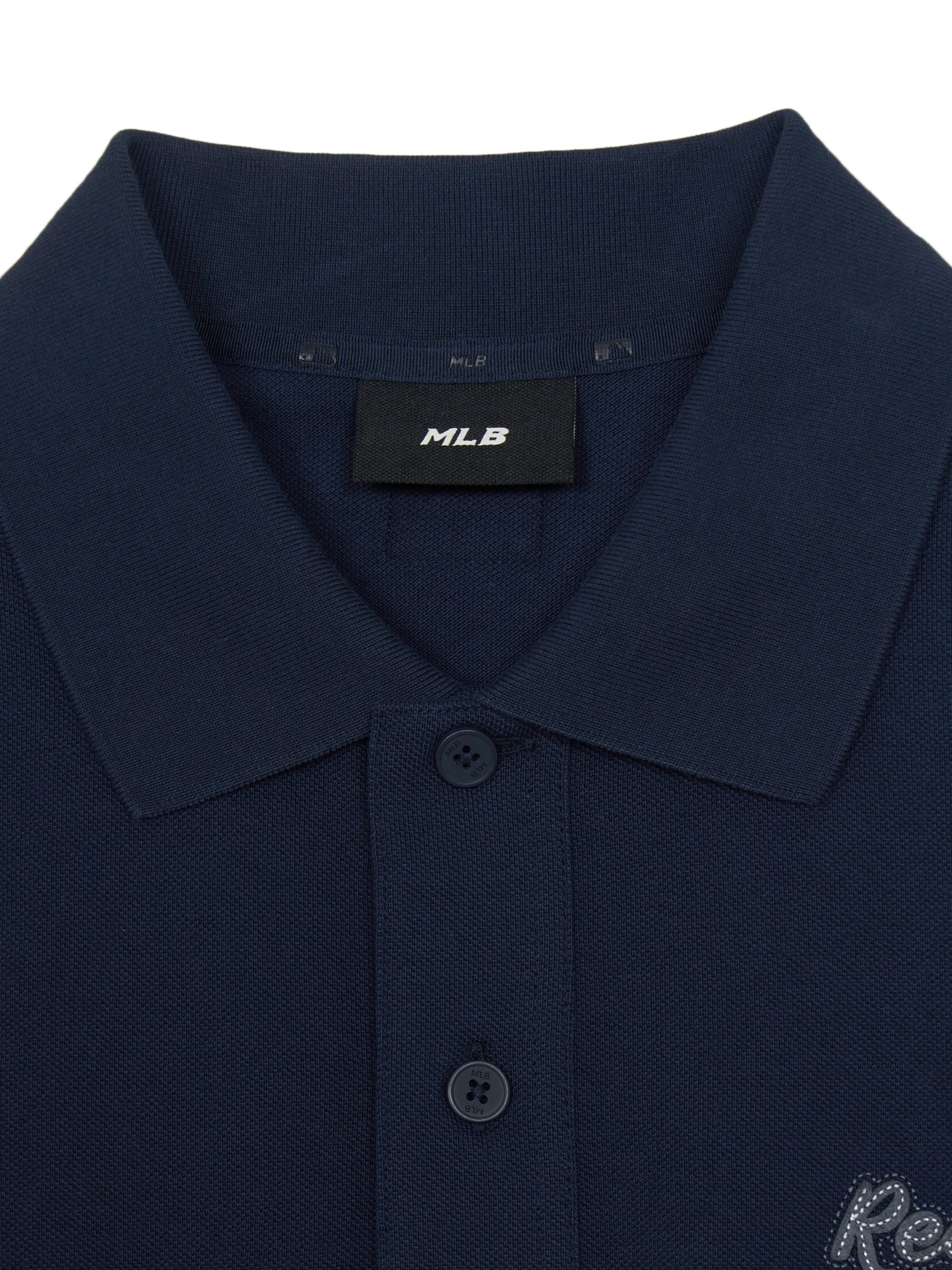 MLB Korea Varsity Small Cursive Over Fit Polo T-Shirts