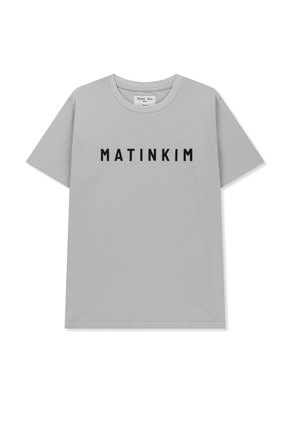 [matinkim] Applique Felt Logo Top IN Grey