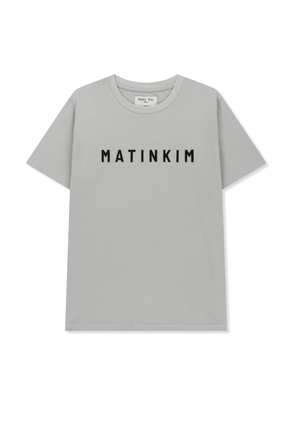 [matinkim] Applique Felt Logo Top IN Grey