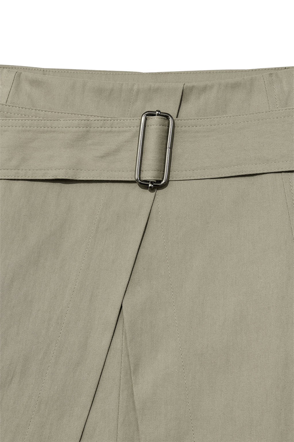[matinkim] A LINE PLEATS BELTED SKIRT IN LIGHT KHAKI