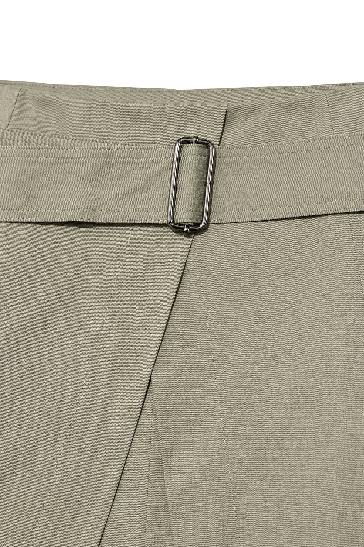 [matinkim] A LINE PLEATS BELTED SKIRT IN LIGHT KHAKI