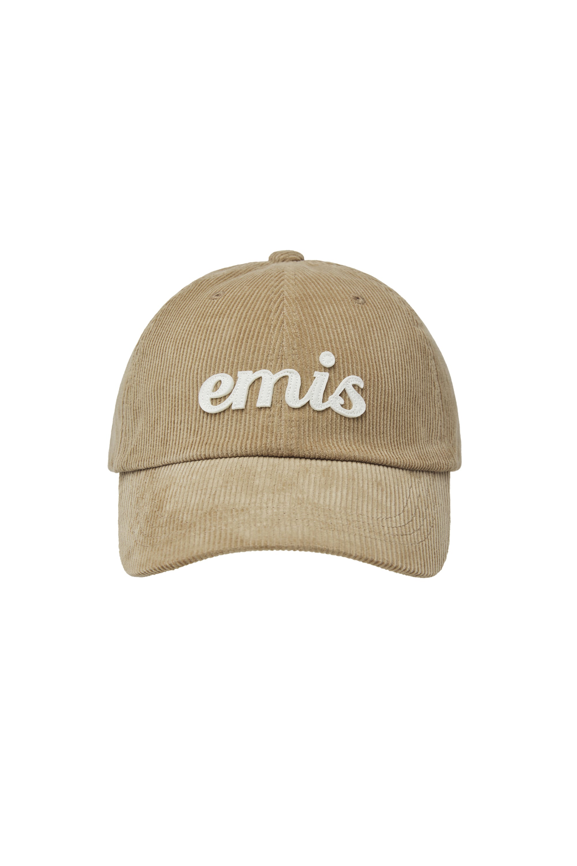 APPLIQUE CORDUROY BALL CAP-BEIGE