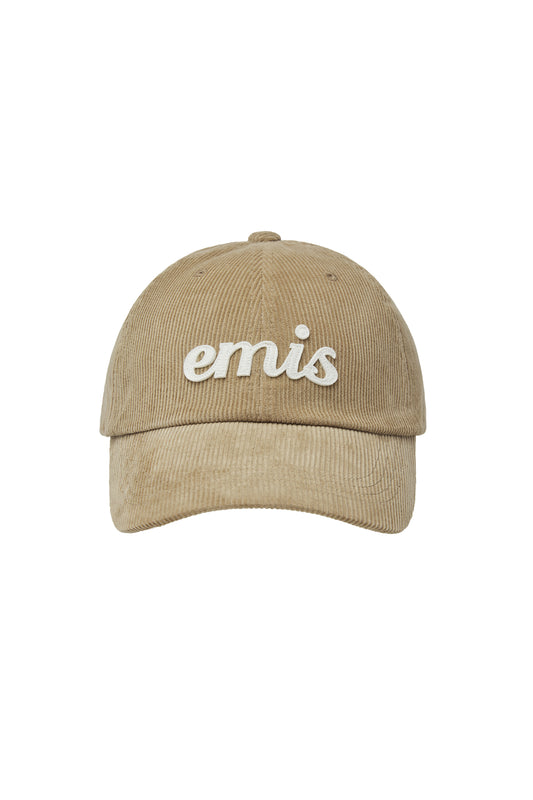 APPLIQUE CORDUROY BALL CAP-BEIGE