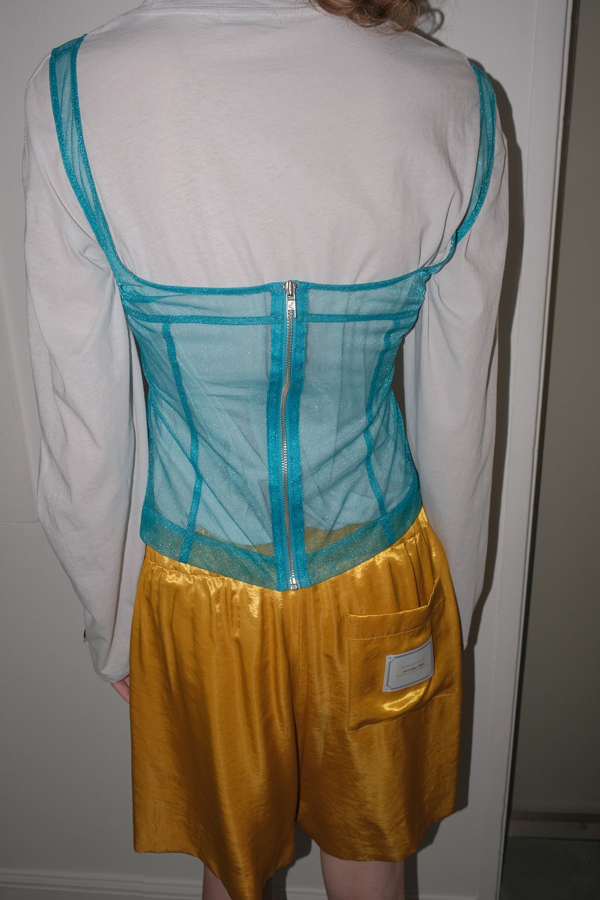 Overdueflair Texture Wide Half Pants Gold