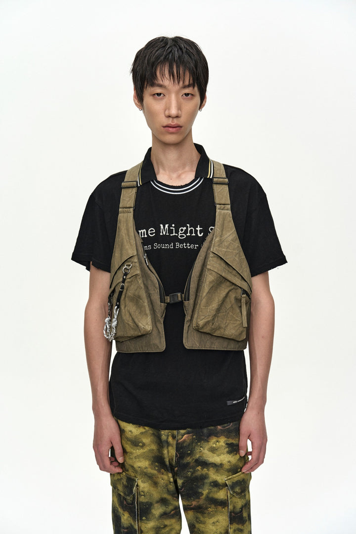 Andersson Bell Tie-Dyed Vest Backpack Khaki)