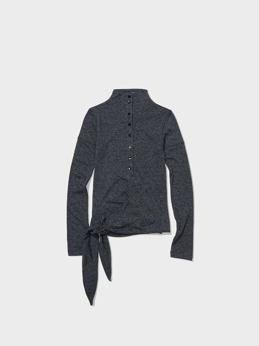 Low Classic Button Up Wrap T-Shirt Charcoal