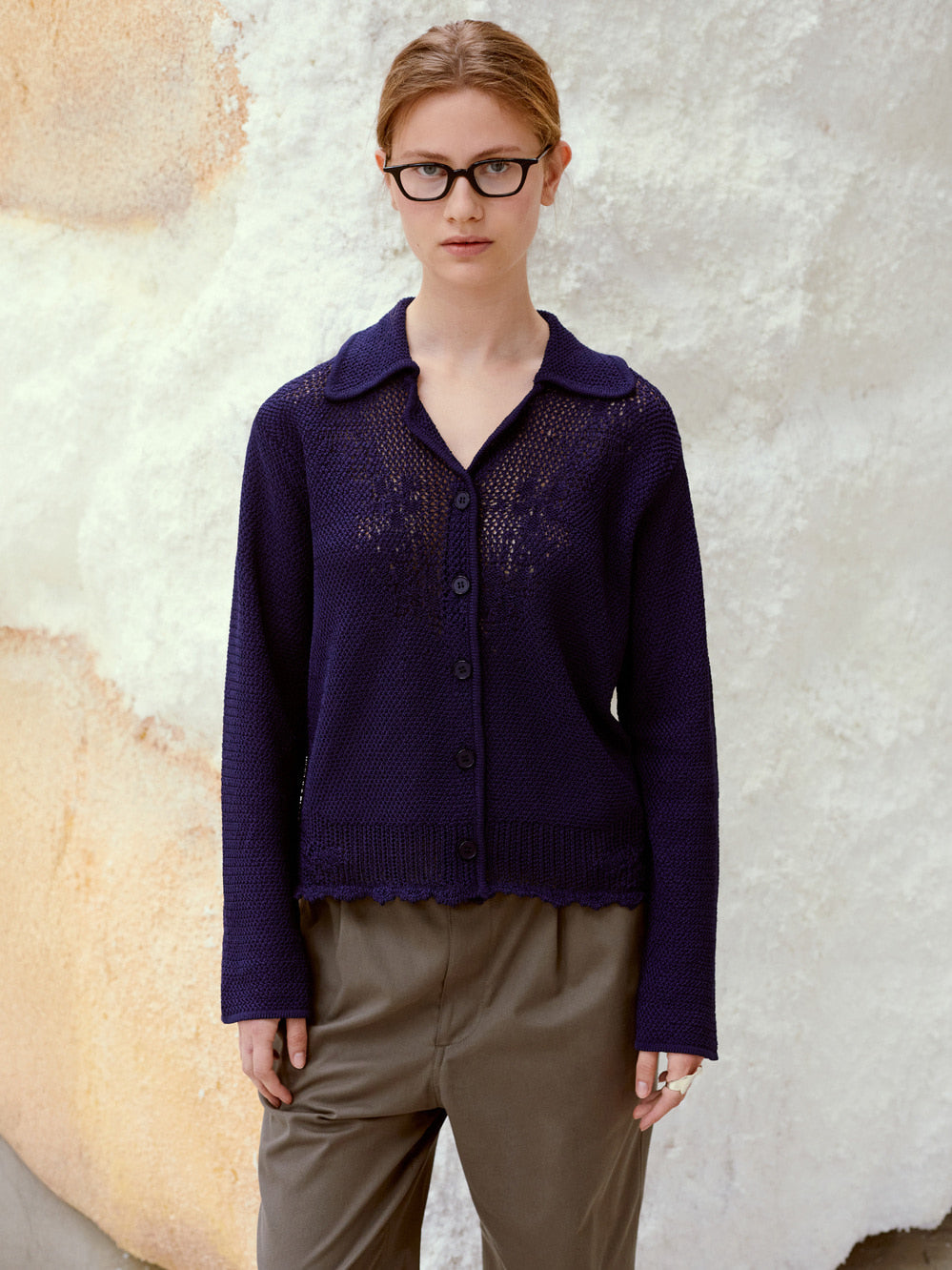 Low Classic Drawstring Cotton Pants Khaki
