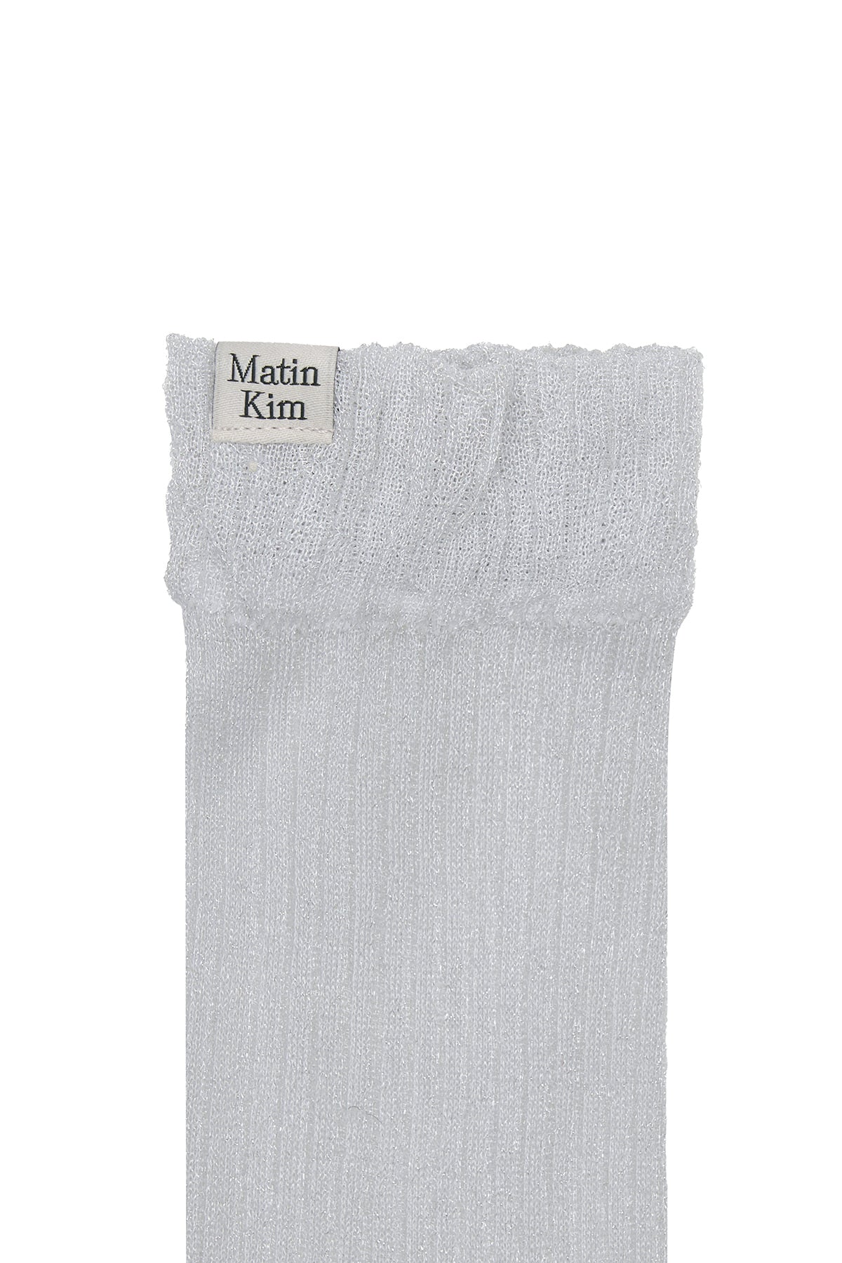 [matinkim] Glow Sheer Crew Socks IN Light Grey