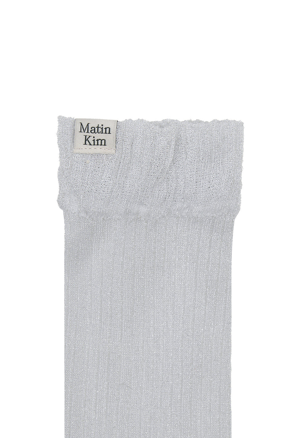 [matinkim] Glow Sheer Crew Socks IN Light Grey