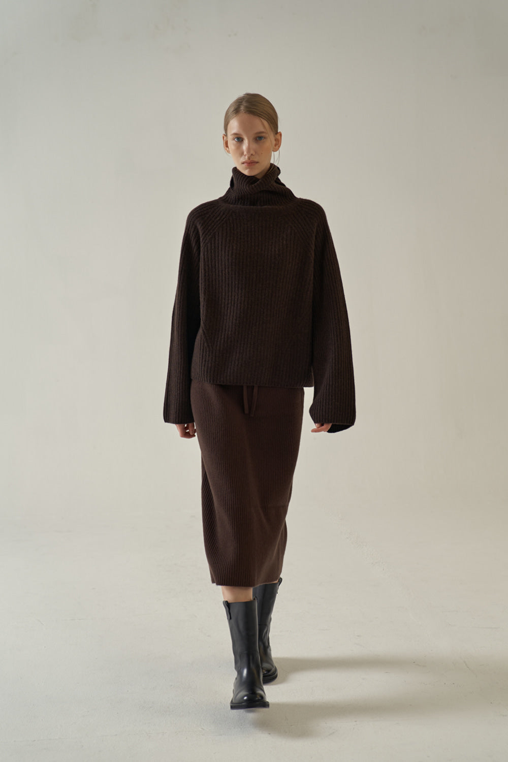 Facade Pattern Cashmere Turtleneck Knitwear dark brown