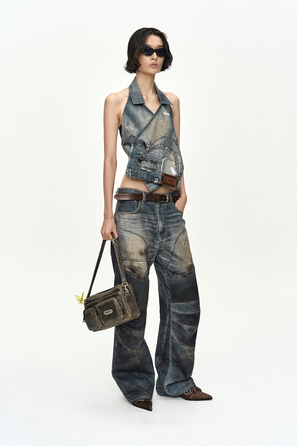 Andersson Bell Denim Trompe-L'Oeil Graphic Biker Jeans